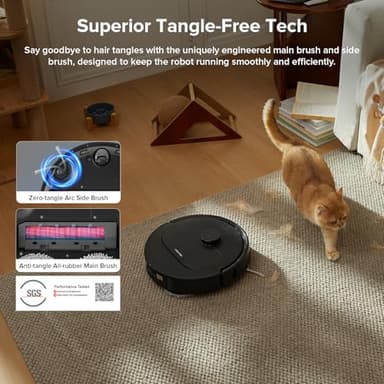 roborock Qrevo Series Robot Vacuum and Mop, 8000Pa Suction, Upgraded from Qrevo S, Anti-Tangle Brushes, Smart Obstacle Avoidance, Auto Mop Washing, All-in-One Dock, 200RPM Spinning Mops, Black(QV 35A) - Image 4