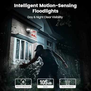 AOSU Floodlight Camera Wired, 3K UHD Security Camera Outdoor, 360° Coverage Surveillance, 24/7 Recording, Motion Detection, 2600-Lumen Motion-Activated Floodlight, Color Night Vision - Image 5