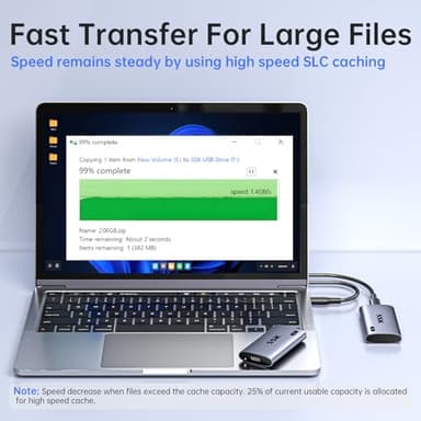 SSK External SSD 4TB, up to 2000MB/s External Solid State Drives, USB 3.2 Gen2X2 NVMe Portable SSD External Hard Drive, Ultra Low Power for iPhone 15/Pro MacBook/Pro/OTG Phone/Laptops - Image 4