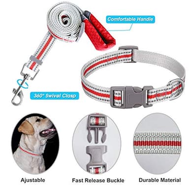 JSXD Dog Harness, Adjustable Leash and Collar Set, Step-in Harness, 3M Reflective Pet Vest for Small, Medium Puppies - Image 4