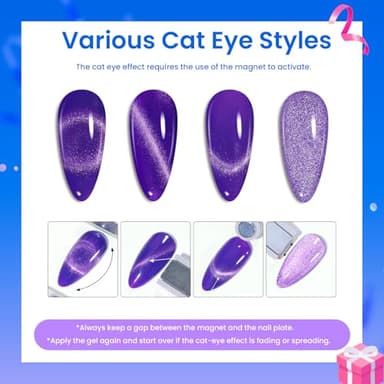 Beetles Cat Eye Gel Nail Polish Set - 20 Colors Nude Pink Green Blue Purple Brown Black Cat Eye Nail Polish Kit with Magnet Base Coat Glossy Matte Top Coat Soak Off UV Salon DIY Gift for Women - Image 6