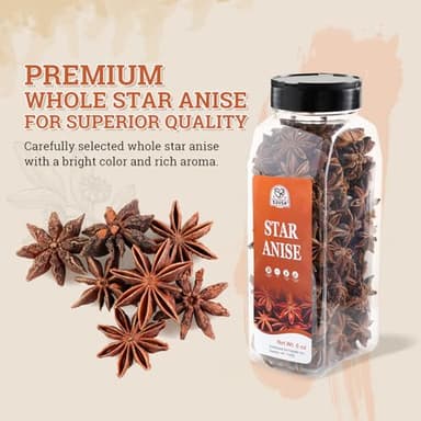 52USA Star Anise, 6oz – Whole Dried Star Anise Pods in Bottle, Aromatic Spice for Cooking, Baking, and Teas - Image 3