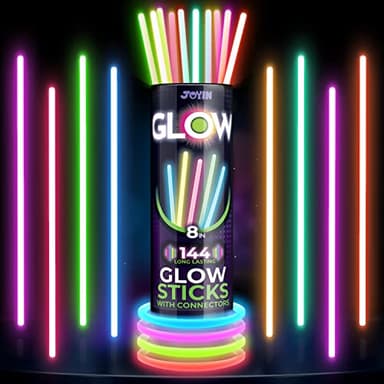 JOYIN 600 Pcs 8" Glowsticks, Halloween Supplies Pack, Bracelets Necklaces, Glow in the Dark Party Favors, Easter, Christmas, Football Party Supplies - Image 8