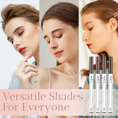 2 Pcs 3D Waterproof Magic Eyebrow Pencil, 2025 New Eyebrow Microblading Pen, 4 Tipped Precise Brow Pen, Long-Lasting Fine Stroke Microblade Eyebrow Pencil for Makeup Last All Day (Light Brown) - Image 3