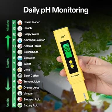 VIVOSUN Digital pH and TDS Meter Kits, 0.01pH High Accuracy Pen Type pH Meter ± 2% Readout Accuracy 3-in-1 TDS EC Temperature Meter for Hydroponics, Pool and Aquarium, Yellow Blue, UL Certified - Image 5