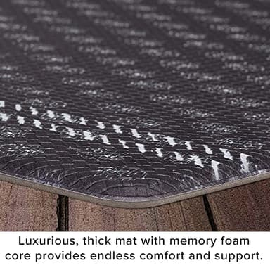 Lucky Brand Printed Wellness Mat - Cushioned Comfort Kitchen Mat - Easy to Clean - Anti-Fatigue & Skid-Resistant - 12mm Santa Teres Print 18" x 30" - Black and White - Image 4