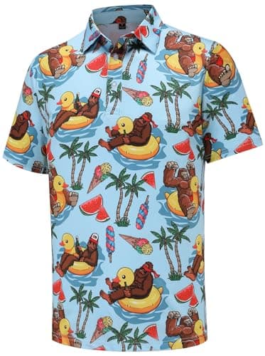 Men's Funny Golf Polo Shirts Short Sleeve Performance Moisture Wicking Quick Dry Golf Polo Shirts for Men - Image 1