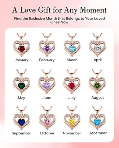 S925 Sterling Silver Necklace for Women, Wife Jewelry Rose Gold, Mom Birthday Valentines Mothers Day Gifts, Girlfriend Necklaces, Daughter Heart Jewel, Anniversary for Her - Image 6
