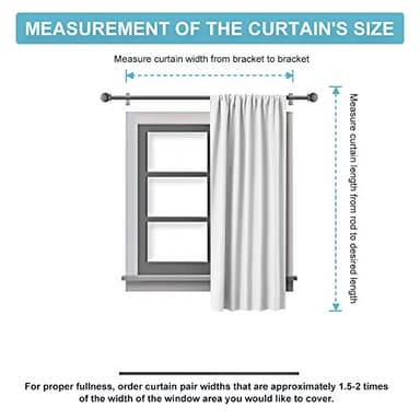 RYB HOME Bedroom Blackout Curtains - Black Curtains Solar Light Block Insulated Drapes Energy Saving for Bedroom Dining Living Room, 42 x 45 inches Long, Black, Set of 2 - Image 8