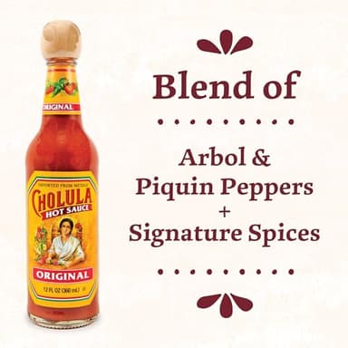 Cholula Hot Sauce Multipack, Original, Product of Mexico, Gift Set Includes Three 12 Fl Oz Bottles, Blend of Arbol & Piquin Peppers with Spices for Eggs, Rice, Tacos, Huevos Rancheros & More, 3 count - Image 4