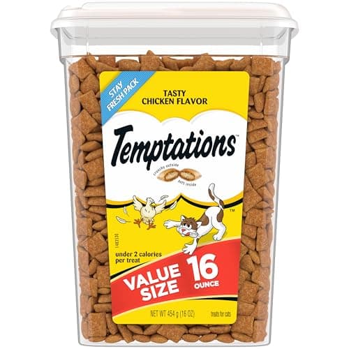 Temptations Classic Crunchy and Soft Cat Treats Tasty Chicken Flavor, 16 oz. Tub - Image 1