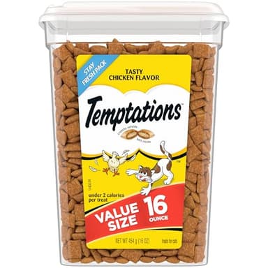 Temptations Classic Crunchy and Soft Cat Treats Tasty Chicken Flavor, 16 oz. Tub - Image 1