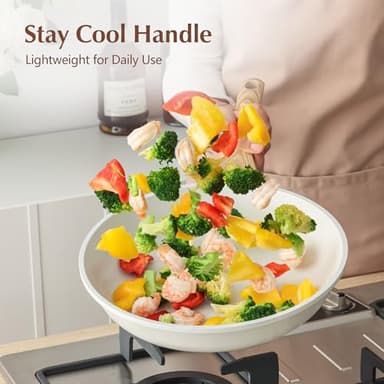 SENSARTE Nonstick Ceramic Frying Pan Skillet with Lid, 11 Inch Omelet Pan, Healthy Non Toxic Chefs Pan, Induction Compatible Egg Pan with Heat Resistant Handle, Free of Intentionally Added PFAS/PTFE - Image 7
