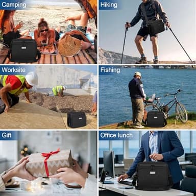 BAVGRED Lunch Box for Men Women,Reusable Large Double Deck Tactical Insulated Lunch Bag with Adjustable Shoulder Strap,Leakproof Tote Cooler Bag for Work Adults Picnic Beach Office-Green,12 Cans - Image 7