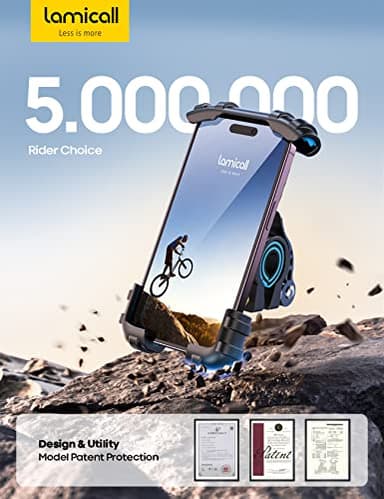 Lamicall Bike Phone Holder, Motorcycle Phone Mount - Motorcycle Handlebar Cell Phone Clamp, Scooter Phone Clip for iPhone 14 Plus/Pro Max, 13 Pro Max, S9, S10 and More 4.7" - 6.8" Smartphones, Blue - Image 7