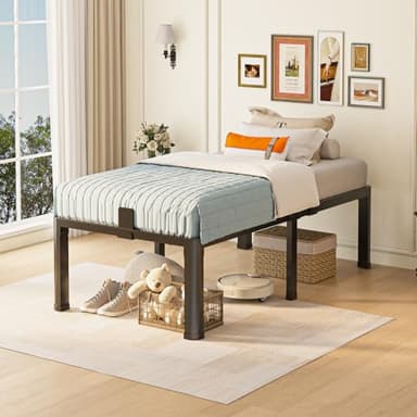 Yitong Angel 18 inch Twin XL Bed Frame with Round Corner Legs Mattress Slide Stopper,3500 lbs Heavy Duty Metal Platform,No Box Spring Needed,Easy Assembly,Noise Free - Image 2