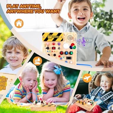 Sumsoltic Busy Board,Montessori Toys for 1-3 Year Old Boys & Girls,Travel Educational Learning Activities for Toddlers,Sensory Toy for Kids with Autism (Busy Board v5) - Image 7