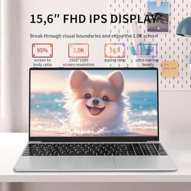 NEOBIHIER Gaming Laptop 15.6" FHD, Intel N95, 512GB SSD, 16GB DDR4 RAM, 6000mAh Battery,Backlit Keyboard, Fingerprint Unlock, Windows 11 Laptop Computer for Work & Entertainment. - Image 3