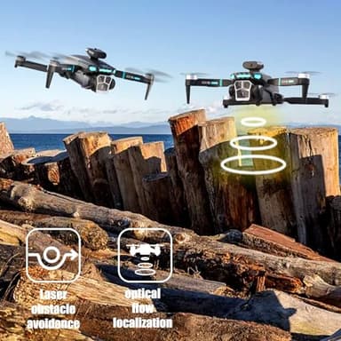 Drone with Camera 4k HD FPV Foldable Drone for Beginners, Quadcopter with Voice Gesture Control, One Key Take Off/Land, Optical Flow Positioning, 360° Flip, Waypoint Fly,2 Batteries - Image 6