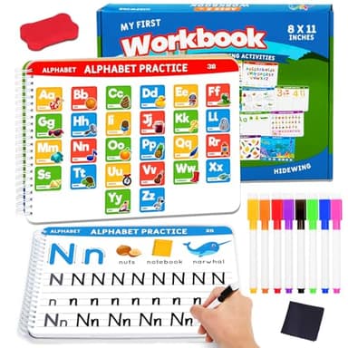 Preschool Learning Activities Educational Workbook: Preschool Handwriting Tracing Books | Autism Learning Materials | Alphabet Learning Toys | Pre k Workbooks | Montessori Busy Book for Kids Ages 3-5 - Image 1