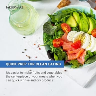 Farberware Easy to use pro Pump Spinner with Bowl, Colander and Built in draining System for Fresh, Crisp, Clean Salad and Produce, 6.6 quart, Green - Image 5