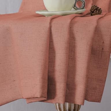 H.VERSAILTEX Linen Curtains 63 Inch Long Farmhouse Completely Light Filtering Curtains 2 Panels Set Privacy Drape Grommet for Bedroom 52 x 63 Inch, Orange Rust - Image 4