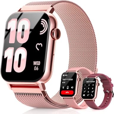 Trendia Smart Watches for Women, 1.83" HD Fitness Tracker (Answer/Make Calls), 120+ Sport Modes with Heart Rate/Sleep Monitor, IP68 Waterproof, Fitness Watch for iOS Android, Pink - Image 1