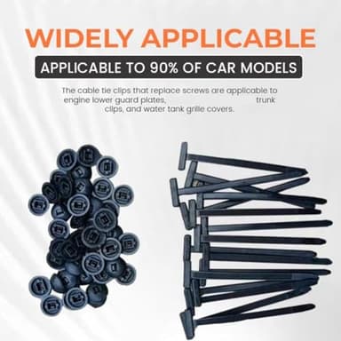 150PCS Nylon Universal Cable Tie Buckle,Plastic Cable Ties Tool, Heavy Duty Self-Locking Zip Ties Holder with Pin & Button Design,UV Resistant Black Zipties for Car Daily Auto Fixing (50PCS) - Image 2