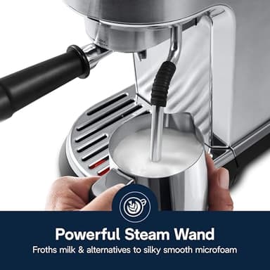 De’Longhi Dedica Maestro Espresso Machine with Milk Frother, 15-Bar Pump & Temperature Control - Barista Coffee Maker Kit for Espresso, Latte, Cappuccino & Iced Coffee - Italian Stainless Steel Design - Image 4