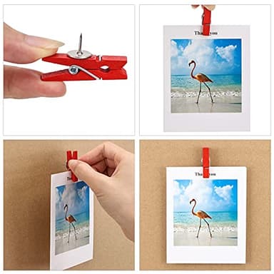 50Pcs Wooden Clips Push Pins Tacks for Cork Board Artwork for Crafts Arts Projects Photo Supplies(Colorful) - Image 8