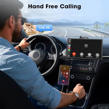 Topexplore Carplay Screen for Car, 9'' Wireless CarPlay & Android Auto- Upgrade Portable Touchscreen with Bluetooth, Mirror Link, Voice Control, Hands-Free Calling,Plug & Play Car Play Screen - Image 9