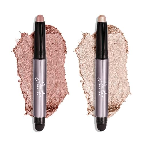Julep Eyeshadow 101 Crème-to-Powder Waterproof Shadow Stick Duo – Long-Lasting, Crease-Proof, Easy Appy with Built-in Smudger - Pearl & Rose Shimmer - Image 1