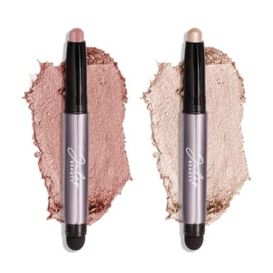 Julep Eyeshadow 101 Crème-to-Powder Waterproof Shadow Stick Duo – Long-Lasting, Crease-Proof, Easy Appy with Built-in Smudger - Pearl & Rose Shimmer - Image 1