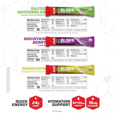 CLIF BLOKS - Energy Chews - Variety Pack - Non-GMO - Plant Based - Fast Fuel for Cycling and Running - Quick Carbohydrates and Electrolytes - 2.12 oz. Packets (12 Count) - Image 6