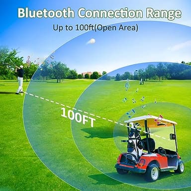 ACHIX Bluetooth Speaker for Golf Cart, Magnetic Portable Wireless Speaker with Loud Stereo Sound and Bass Boost, 20 Hours Play, Waterproof IPX7, TWS & SD Card Function (with Storage Case) - Image 9