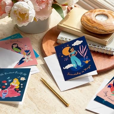 Hallmark Disney Princess Assorted Blank Note Cards, Hellos (Pack of 24 Cards with Envelopes) - Image 2