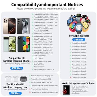 YiJYi 2025 Dual Phone Wireless Charging Station for Apple Devices, 30W Wireless Charger with Clock & 7-Color Night Light,Dual iPhone Charger for iPhone 16 for AirPods4 for Apple Watch10 - Image 2