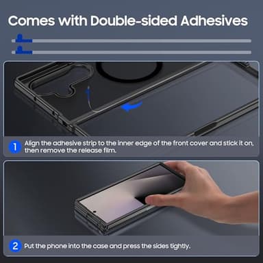 MAKAVO Magnetic for Samsung Galaxy Z Fold 7 Case [Compatible with MagSafe] Slim Translucent Matte Hard Back Cover & Soft Bumper, Fold7 Silicone Shockproof Phone Case, Black - Image 8