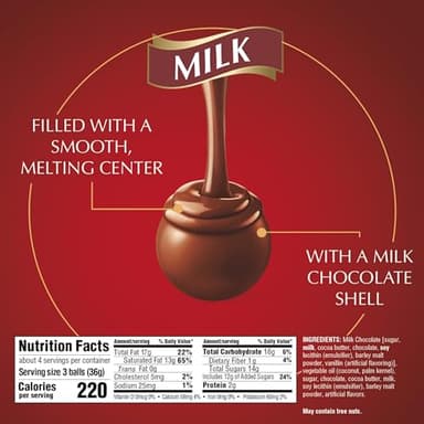 Lindt LINDOR Milk Chocolate Truffles, Milk Chocolate Candy with Smooth, Melting Truffle Center, Great for Gift Giving, 5.1 oz. Bag (6 Pack) - Image 5