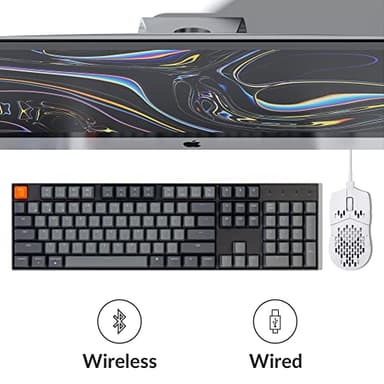 Keychron K10 Full Size 104 Keys Bluetooth Wireless Mechanical Gaming Keyboard for Mac Windows K Pro Brown Switch, Multitasking/White LED Backlight/USB C Wired Computer Keyboard - Image 3
