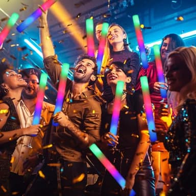 HONLYNE 46 PCS Foam Glow Sticks with 3 Modes Colorful Flashing, Foam Light Up Sticks, LED Light Sticks, Glow Sticks Party Pack for Halloween, New Year, Wedding, Raves, Concert, Christmas - Image 2