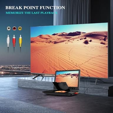 MYDASH 14.9'' Portable  DVD  Player  with  12.5" Swivel  Screen – Rechargeable  Car  DVD  Player,  Portable & Travel,  Region‑Free  Personal  DVD  Player  Portable,  USB/SD  Support - Image 8