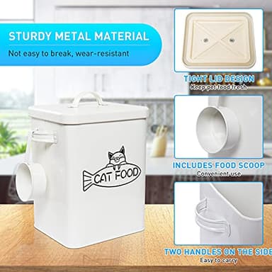 Vumdua Dog and Cat Food Storage Container, Farmhouse Pet Food Containers with Lid and Dry Food Scoop, Durable Airtight Great Gift for Pet Owners - Image 2