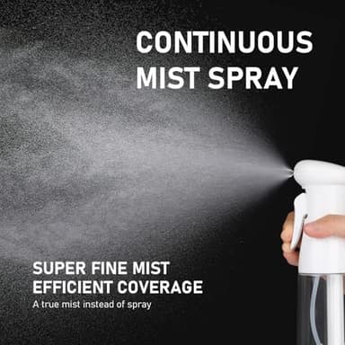 Bealee Spray Bottle For Hair, Continuous Mister Empty Spray Bottles, Ultra Fine Mist Water Sprayer for Hairstyling, Cleaning, Plants, Pets, Barbers, Salons, Essential Oil Scents - 2 Pack 6.8 OZ - Image 3