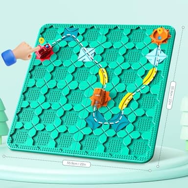 STEM Logic Road Builder Toys: Board Games Toys for 5 Year Old Kids Montessori Brain Teaser Puzzles Educational Learning Activities Toy for Kid Ages 3 4 6-8 12 Boys Girls Gifts (Blue, 50PCS) - Image 3