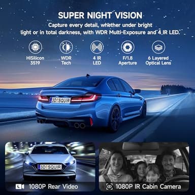 CarPlay Screen for Car Tablet Android Auto Smart Screen for Car, Portable Car Play with 3 Channel 3K Dash Cam,10.26” Wireless Display with FM Radio Stereo Bluetooth 5.2, 32GB TF Card Black - Image 4