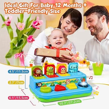 AINOI Preschool Early Development Cause and Effect Pop Up Toys, Light Music Baby Infant Toys 6 to 18 Months, Kids Toddler Learning Toys for 1-3 Years Old Boys Girls Gifts - Image 5