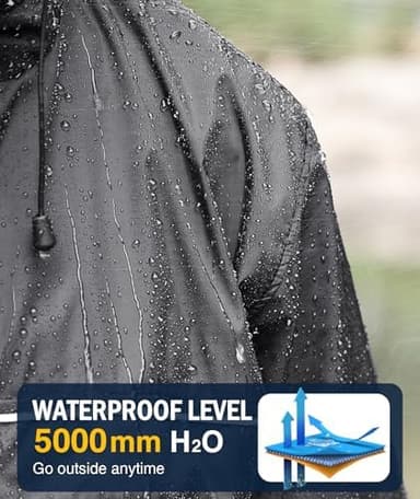 SWISSWELL Rain Jacket Men Waterproof Windbreaker Packable Lightweight Hooded Raincoat for Golf Cycling Hiking - Image 3