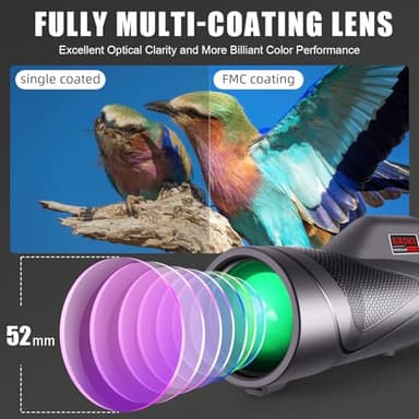 12x60 Monocular Telescope High Powered with Smartphone Adapter Tripod Plus Portable Bag, Larger Vision Monoculars for Adults with BAK4 Prism & FMC Lens, Suitable for Bird Watching Hiking acmeopts - Image 2