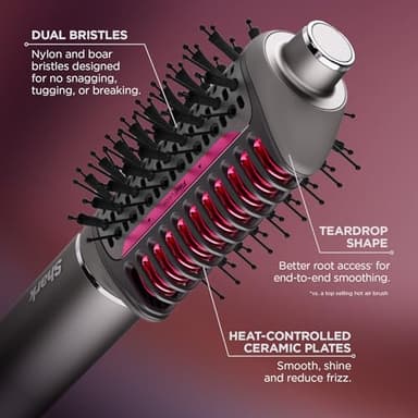 Shark FlexFusion Hair Straightener & Powerful Hair Dryer with Fusion Hair Brush, Ceramic Air Styler with Auto-Wrap Hair Curlers, Concentrator, & FrizzFighter, Ceramic Plates, Metallic Mist, HD651S - Image 9